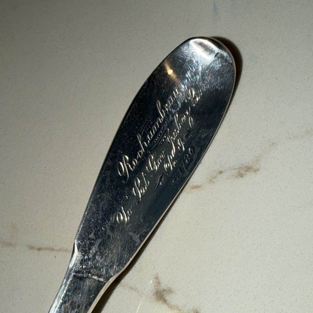 Gorham Extra-Large Plate Spoon Signed : 1780: Rochambeau, To Lt. Gov.Jabez Lowe